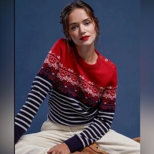 Armor Lux Wool Pull On Crewneck Sweater NWOT